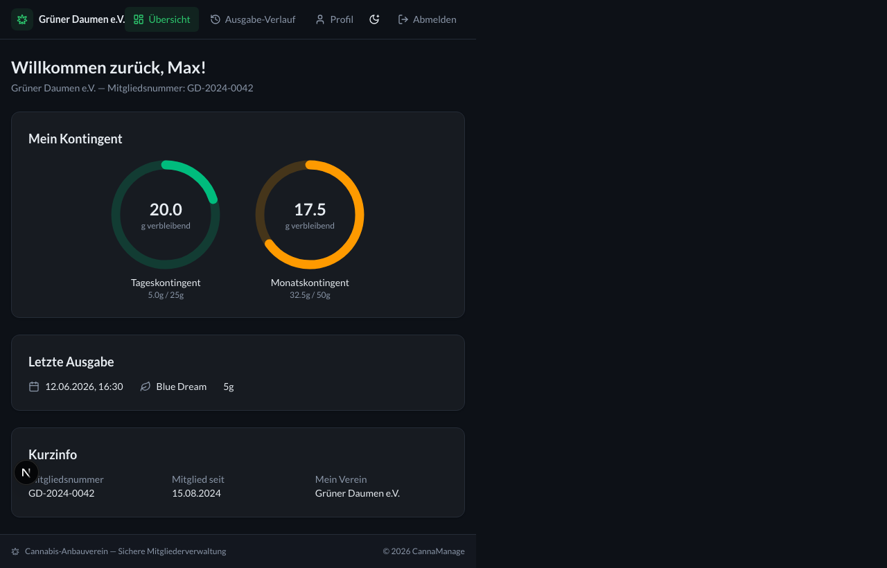 Portal Dashboard — Dark